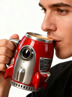 跨境2026新款火箭咖啡杯创意树脂不锈钢水杯宇宙飞船马克杯咖啡杯