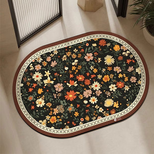 法式 复古浴室地垫硅藻泥吸水垫卫生间门口防滑脚垫厕所门垫