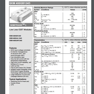 极速SKM400GAL128D和SKM400GGAL124D和SKM400GAL125D和USKM400GAL