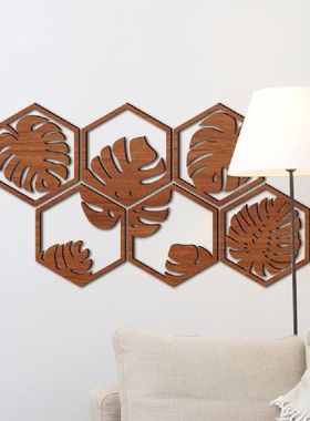 极速6Pcsset Hexagonal Patchwork Leaf Stickers Selfadh.esive