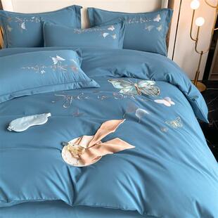 极速刺绣款磨毛印花亲p肤四件套德荣棉四件套床单被套双人床上用