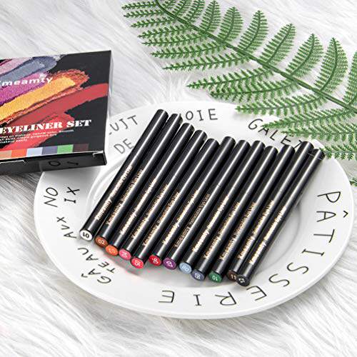 新品Kmeamty Gel Eye Liner Pencil Set  12 Colors SRetractable