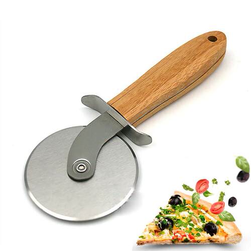 极速Pizza Cutter Knife Wheel Roller Blade With WoToden Handl