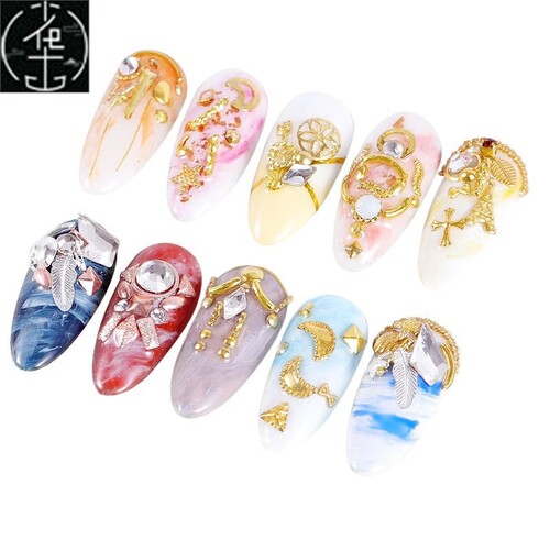极速3D Metal Nail Art Decoration Ocean RKivets Gold Shell Ma