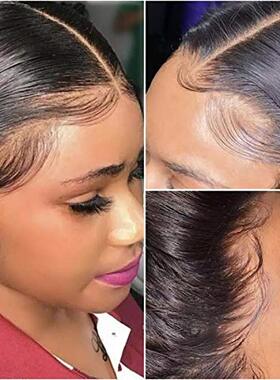 新品Muokass 4x4 HD Transparent Lace Front WNigs Straight Hai