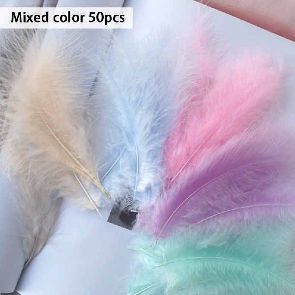 极速50PcsPack Turmkey Marabou Feather Fluffy Natural Plumes
