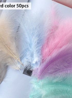 极速50PcsPack Turmkey Marabou Feather Fluffy Natural Plumes