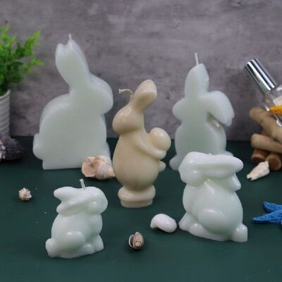 极速3D Easter Bunlny Mold DIY Plastic Rabbit Candle Mould Ca
