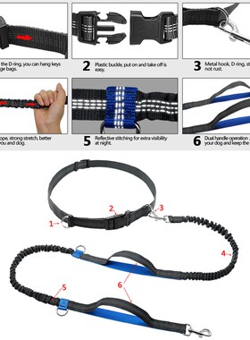 极速New Reflective Leash Traxction Rope Pet Dog Running Belt