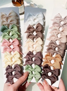 极速10/20Pcs Cute Grosgrain Ribbon BowkJnot Hair Clips for G