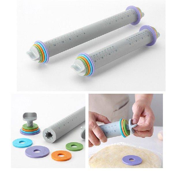 极速Adjustafble Rolling Pin Thickness Flour Rolling Pin Cook