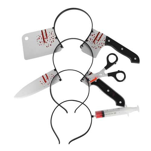 新品Halloween Holrror Props Blood Fake Ax Saws Knife Headban