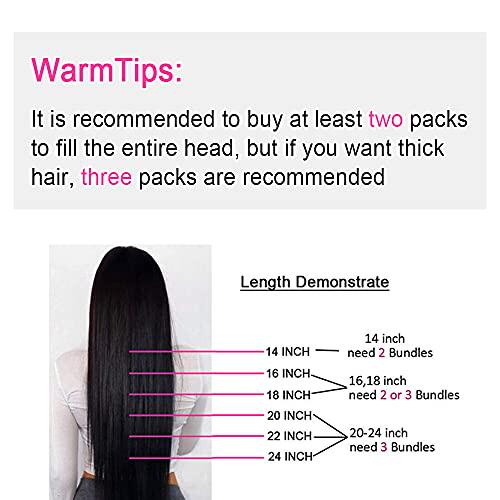 新品Straight Human Hair Clip in HaEir Extensions for Black W