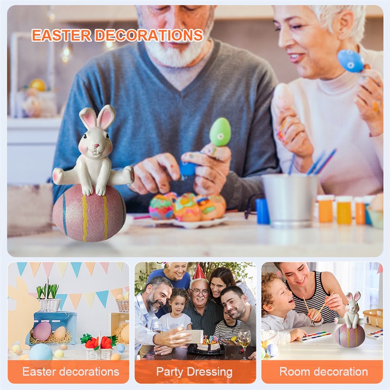 极速Resin Statue Ornamrent Cute Easter Rabbit White Cute Rab