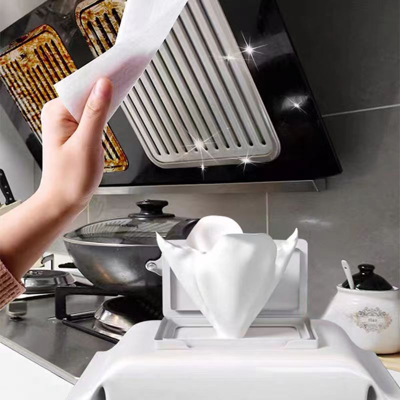 极速家用强力去油去污一次t性纸巾清洁油污抹布80抽专用厨房湿巾