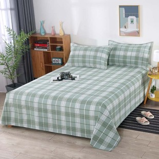 极速纯棉土布床单加厚格子老粗布透气F炕单 2米宽适合1.5米床