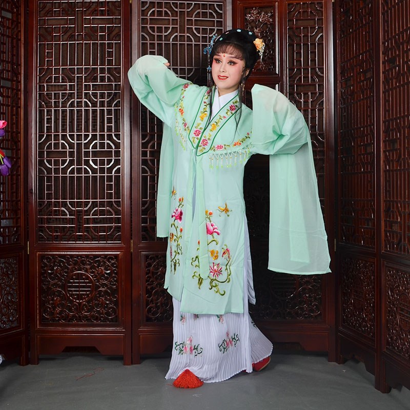 极速新款越剧戏剧小旦花旦碧玉簪对披绣花勾金收腰带云肩Z女披A01