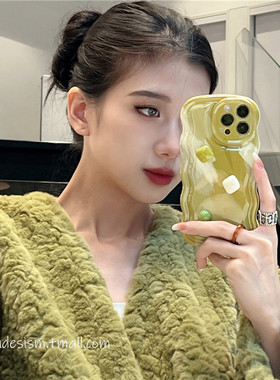 s16高级感绿色晕染适用vivoX90手机壳x80艺术方块x70软硅胶s12pro全包x60x50防摔s15女款s10创意s9/s7套x27潮