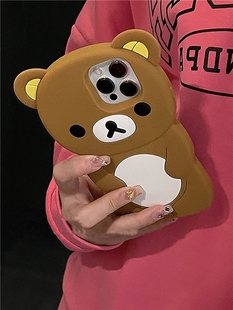 y77卡通s19米白熊y52s软硅胶套y53s防摔全包iqooZ7x男u3潮 女款 立体可爱小熊适用vivoS17手机壳s16pro新款 y78