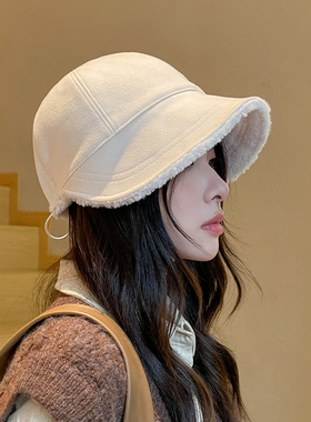 欧倍雅秋冬毛绒渔夫帽逛街女