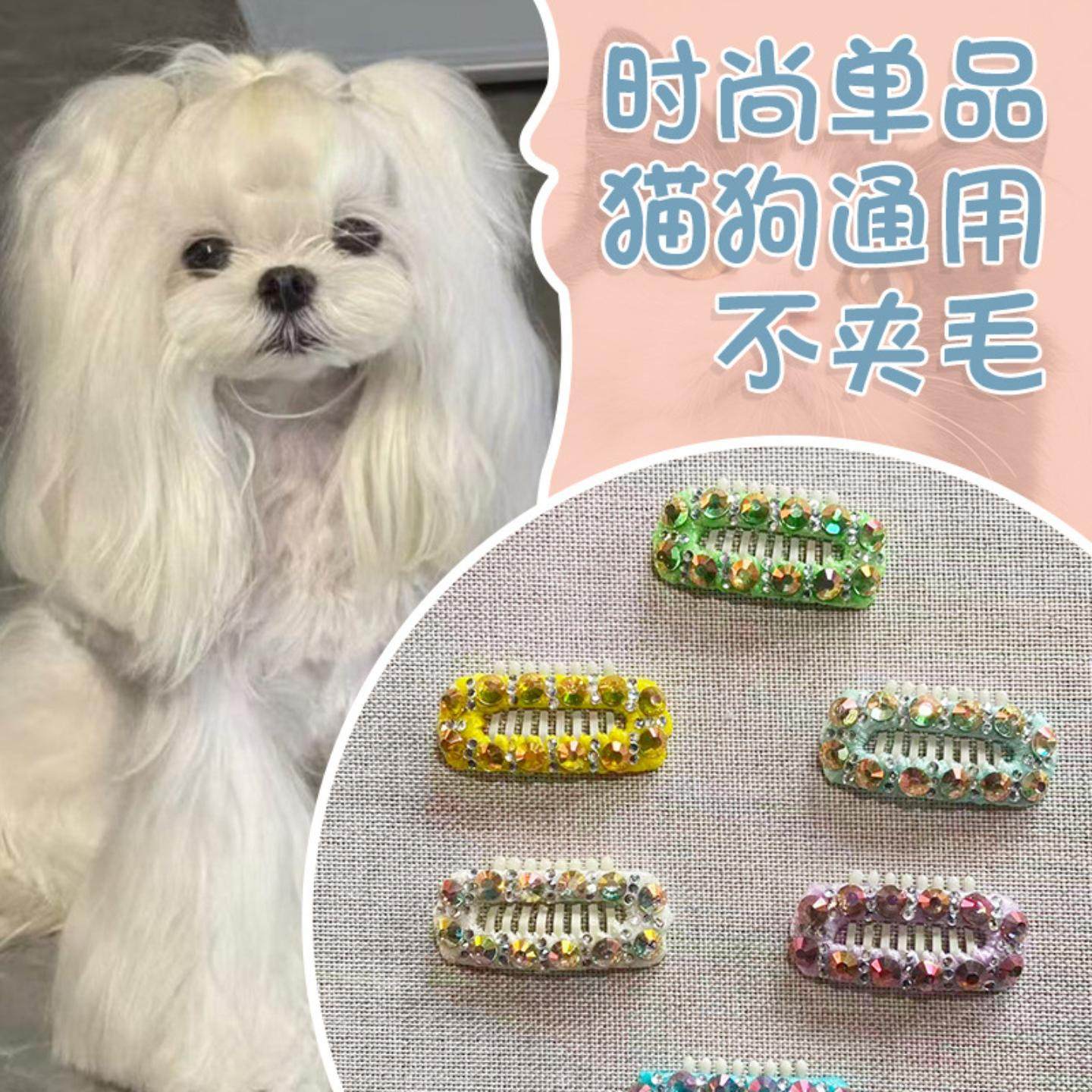 新款创意满钻不锈钢时尚碎发夹宠物BB夹发卡头饰马尔济斯比熊泰迪,模玩/动漫/周边/娃圈三坑/桌游,棉花娃娃场景道具娃屋,淘宝优惠券,粉丝福利购,淘宝优惠卷