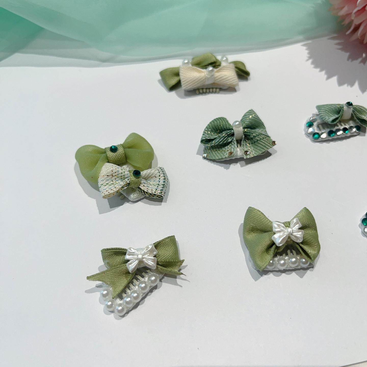 手工diy宠物头饰ins风绿色蝴蝶结马尔济斯比熊狗鼻梁夹猫咪bb夹,模玩/动漫/周边/娃圈三坑/桌游,棉花娃娃场景道具娃屋,淘宝优惠券,粉丝福利购,淘宝优惠卷