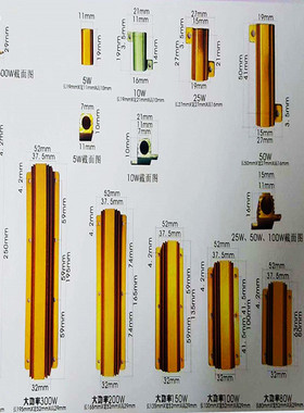 RX24G大功率黄金j铝壳电阻器限流预充汽车解码25W50W100W200W500