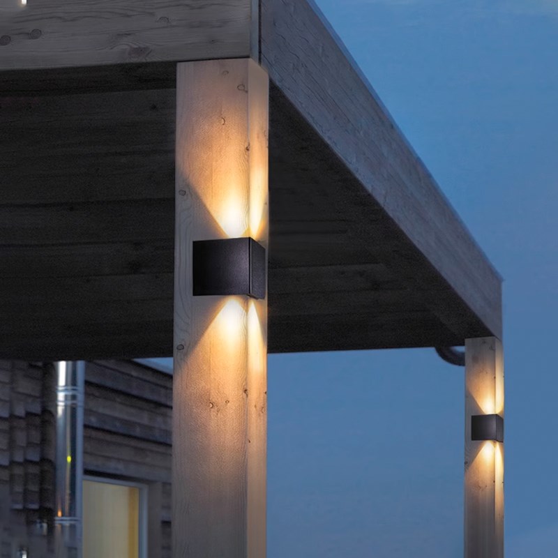 户外别墅庭院灯外墙n壁灯防水壁灯太阳能洗墙灯阳台花园金属拐角