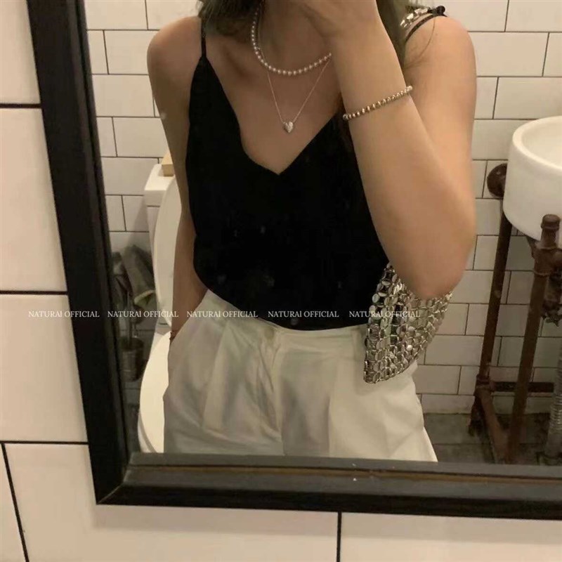 新款复古银色金属手工闪亮串珠亮C片编织手提包腋下单肩珠片包包