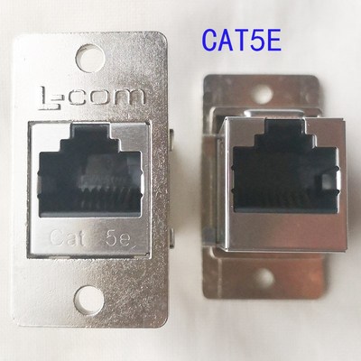 L-COM诺通ECF5l04-SC5E ECF504-SC6金属网口RJ45母转接头面板安装