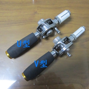 全金属中通轮手竿改装中通竿配件A竿内走线V型槽渔轮鱼轮U型左右