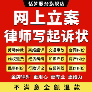 律师代写民事欠钱不还离婚债务经济纠纷起诉状诉讼书网上立案服务