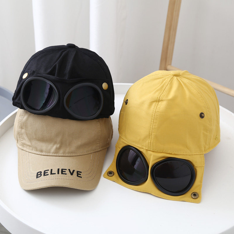 儿童帽子春秋男童鸭舌帽墨镜飞行员薄款宝宝秋冬季棒球帽2022年潮,童装/婴儿装/亲子装,帽子,淘宝优惠券,粉丝福利购,淘宝优惠卷