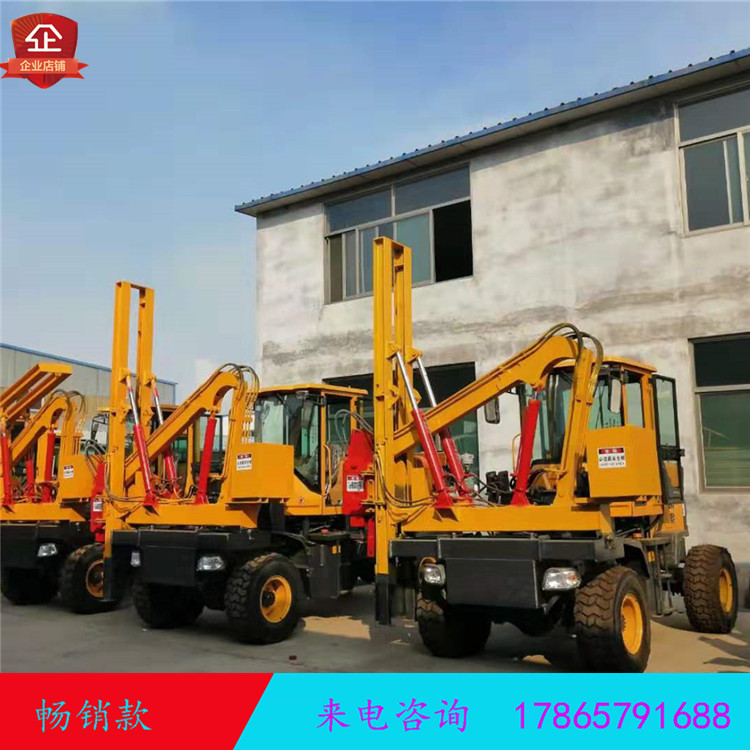 护栏打桩机 高速公路打拔钻一体机路面钻孔机厂家 波形护栏打桩机