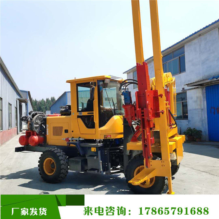 公路防撞护栏拔桩机 高速公路打桩拔桩钻孔一体机 波形立柱打桩机