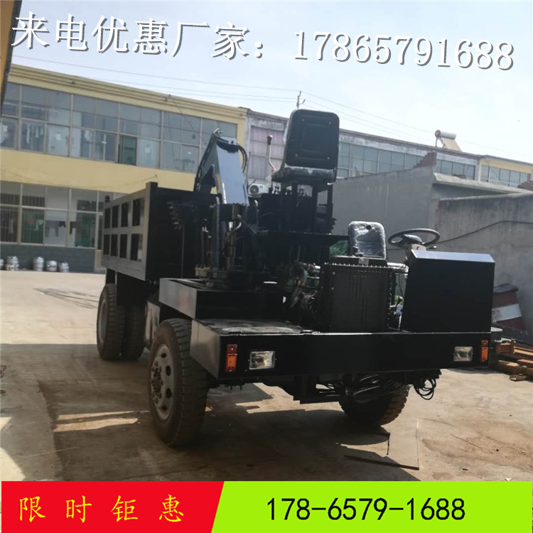 四不像四驱农用车 随车挖机自制360旋转抓木器 随车挖多功能四驱