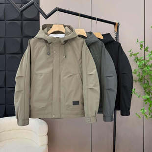 时尚 男士 宽松型冬季 保暖防风连帽纯色男装 棉服夹克棉衣男 2025新款