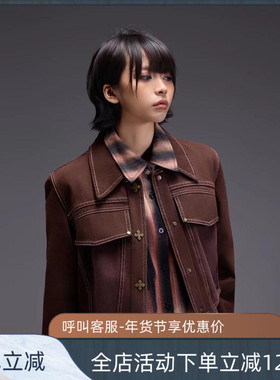 拓谷潮牌修身短款牛仔外套秋季新款时尚街头工装风夹克上衣Q52323