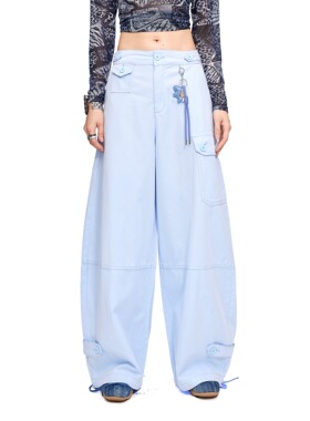 拓谷辣妹香蕉弯刀裤女春夏薄款休闲长裤潮牌高街垂感工装裤C60233