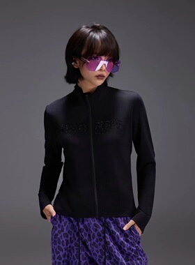 拓谷潮牌早秋收腰修身2025新款烫钻字母拉链立领薄外套上衣Q52042