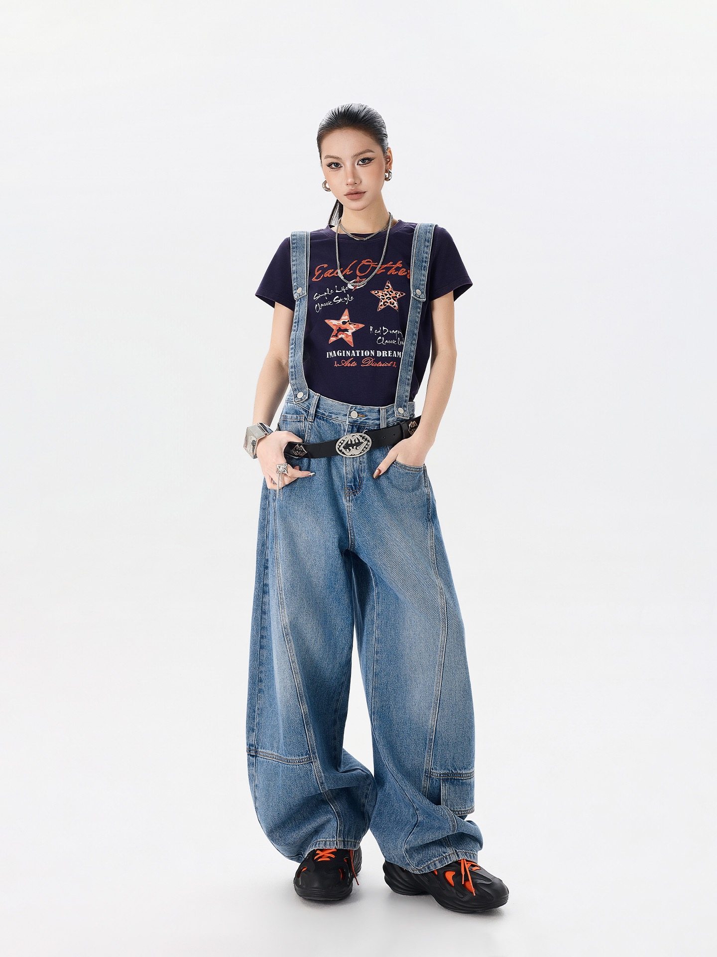 拓谷可拆卸背带牛仔裤女美式水洗阔腿裤潮牌宽松复古工装裤C60092,女装/女士精品,牛仔裤,淘宝优惠券,粉丝福利购,淘宝优惠卷