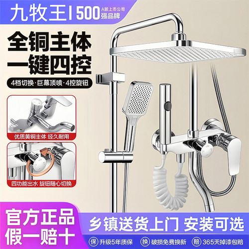 九牧王卫浴花洒套装全铜