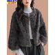 爆款 短款 小香风高级灰皮毛一体2025新款 水貂绒毛毛海宁皮草外套女