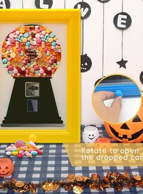 跨境新款糖果盒分配器相框架按压式掉落糖果机万圣节家居装饰挂件