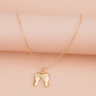 1条情人节项链手拉手女士项链简约通勤经典款带卡片手拉手卡片