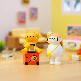 创意新款猫咪萌宠现在就出发盲盒潮玩树脂工艺桌面摆件礼物