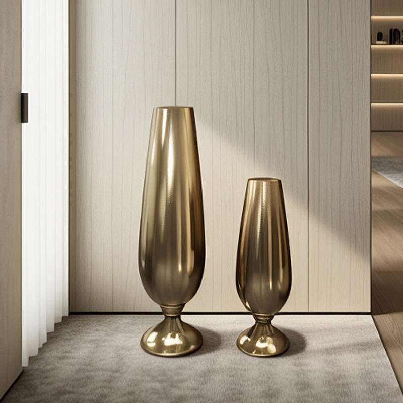 酒店轻奢玻璃钢酒杯形状落地花瓶