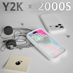 高街 霓虹电子 Y2K纯白手机壳 磁吸壳 苹果 复古未来主义 iPhone 千禧美学 亚文化 GENTLE 纯色简约 BOMB