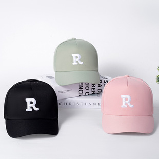 R标大头围儿童帽子男女童ins新款 鸭舌帽 学生春秋棒球帽显脸小韩版