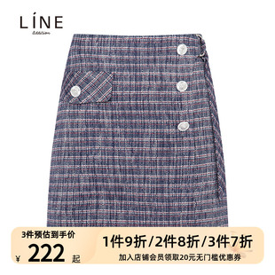 新品 lineaddition女装 夏季 韩国商场同款 小香风半身裙NWSKIE0100